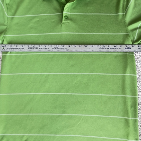 Cutter and Buck Mens Polo Shirt Golf Shirt  Striped Green Short Sleeve Shirt L - Picture 8 of 9